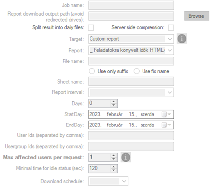 Report Downloader settings Report Downloader settings